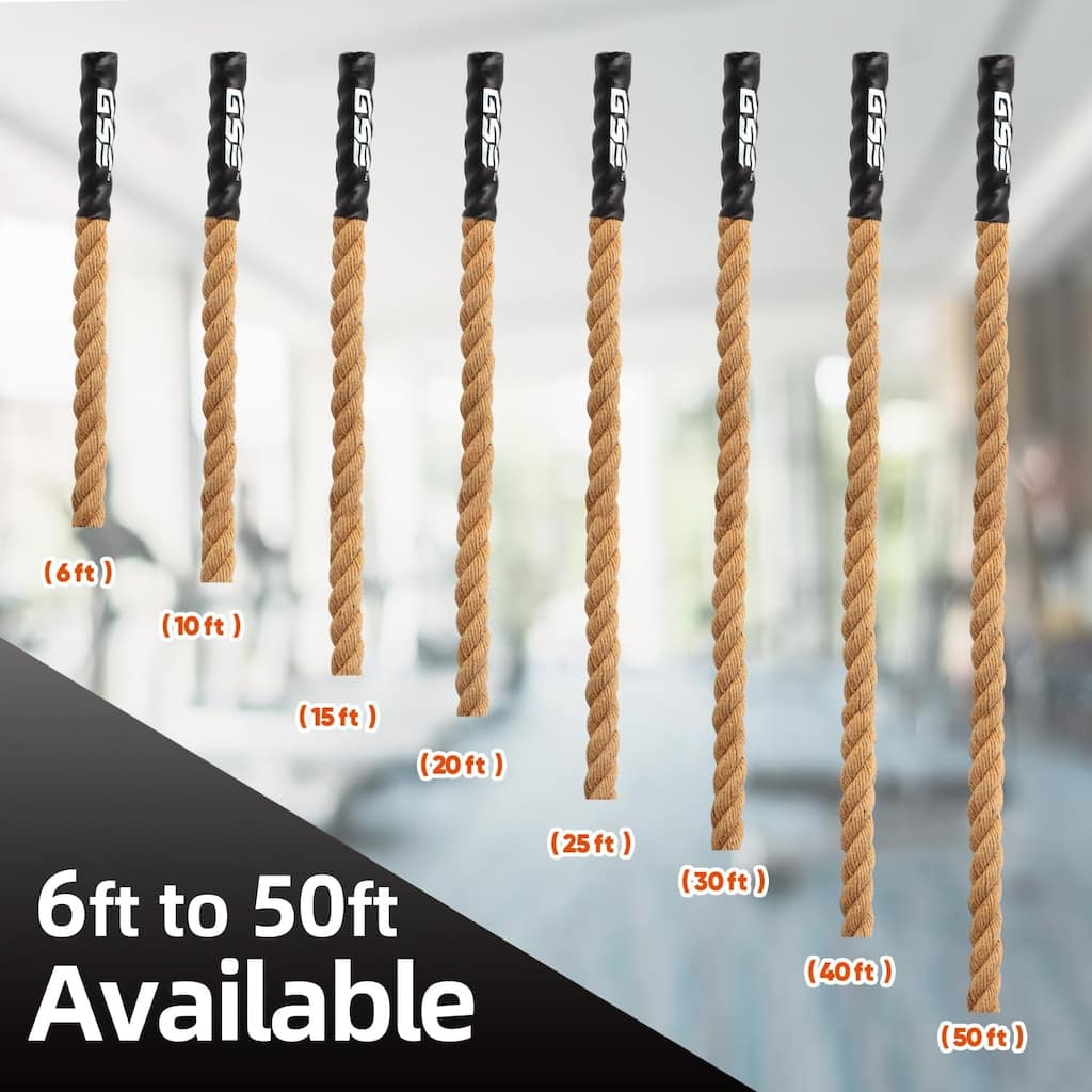 GSE™ 1.5" Gym Climbing Rope, Workout Rope for Indoor/Outdoor and Home Workouts. Great for Climbing Exercises, Strength Training
