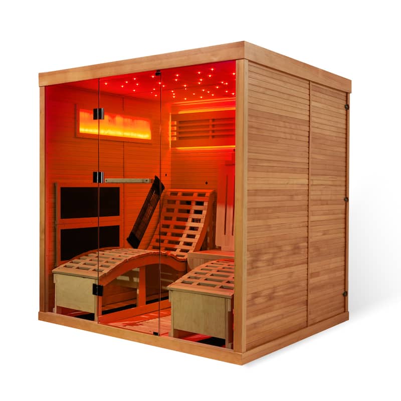 Infrared Sauna up to 4 Person with 15 Minutes Warm-up Heater Tube & Carbon Plate