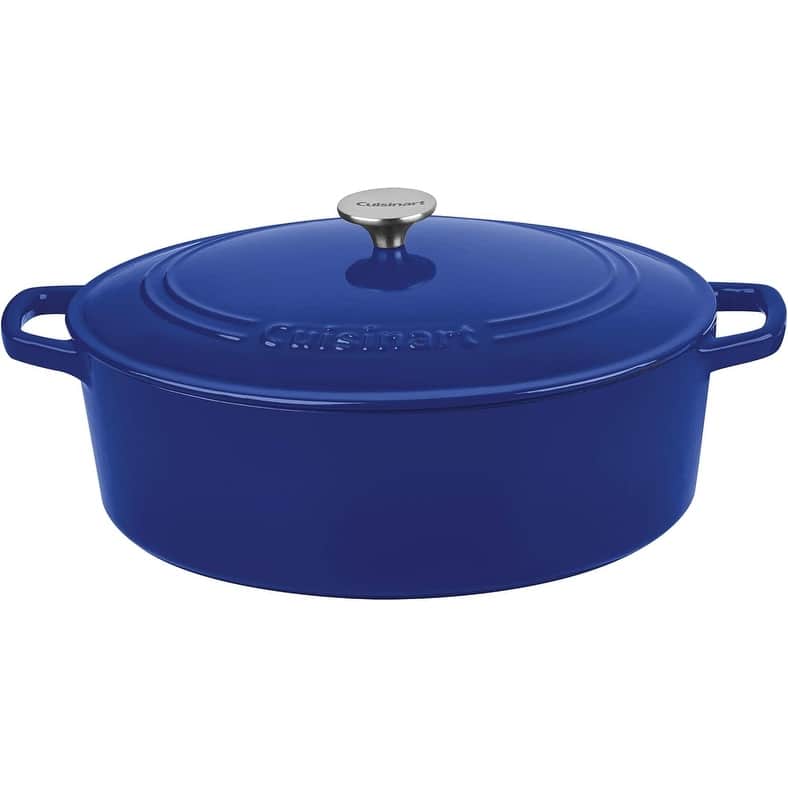 Cuisinart Chef's Classic 7-Quart Enameled Cast Iron Oval Covered Casserole - Cobalt