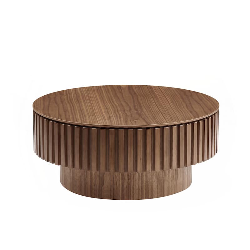 31.49'' Round Coffee Table with Storage Small Coffee Table for Apartment