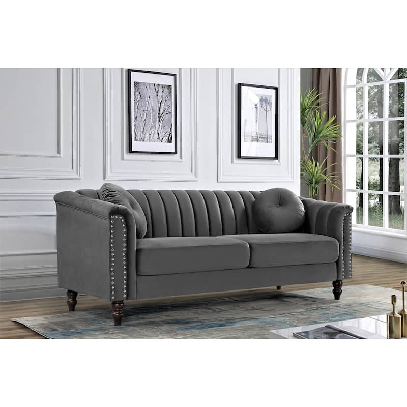 Hills Tufted Back Nailhead 75.2" Sofa