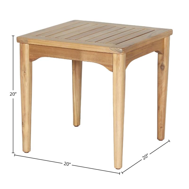 Gus Outdoor Acacia Wood Side Table