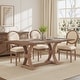 preview thumbnail 4 of 33, Christopher Knight Home - Rustic Extendable Dining Table with Rubberwood X-Frame Base and Extension Leaf