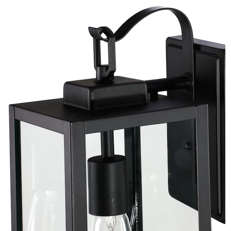 1-Light Outdoor Metal Matte Black Wall Sconce 2 Pack