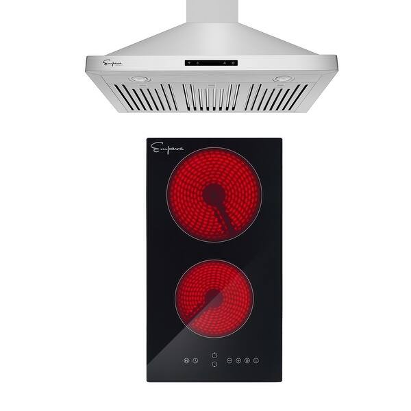 2 Piece Kitchen Appliances Packages Including 12" Radiant Electric Cooktop and 30" Wall Mount