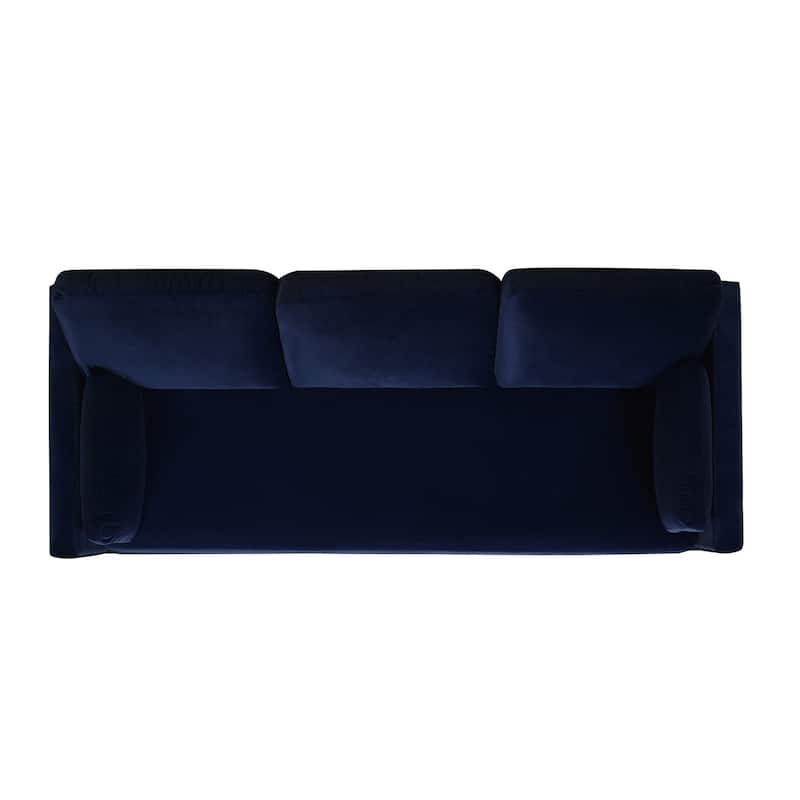 Knox 84" Modern Farmhouse Velvet Track Arm Sofa