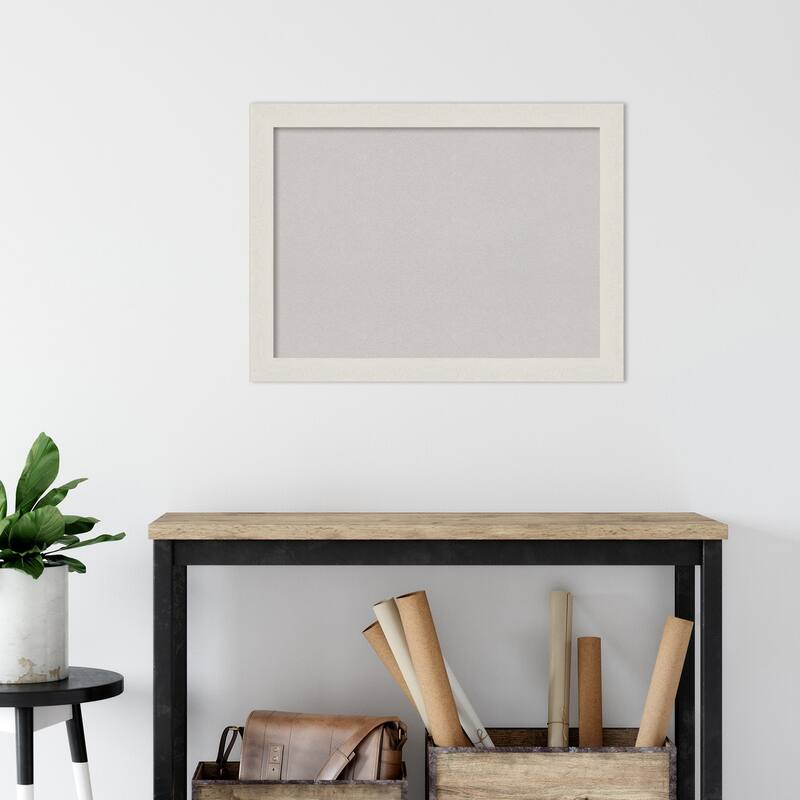 Rustic Plank Narrow Framed Grey Corkboard Bulletin Board