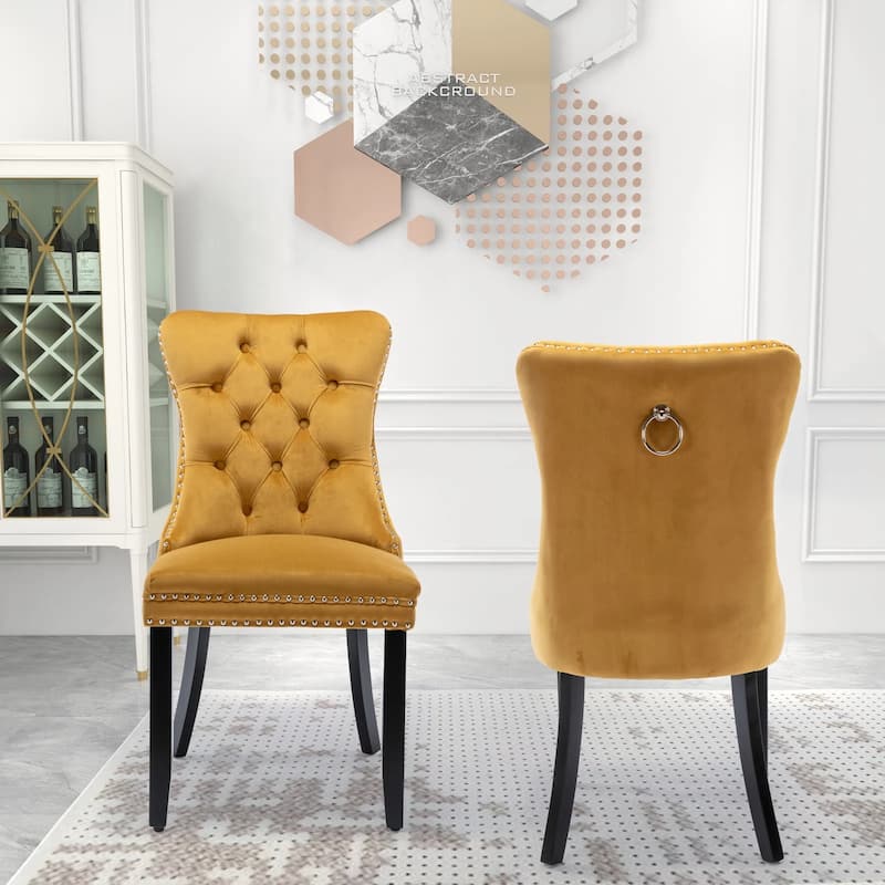 Velvet Dining Chairs Set of 2, Accent Diner Chairs Upholstered Fabric Living Room Chairs Side Chair Stylish Kitchen Chairs