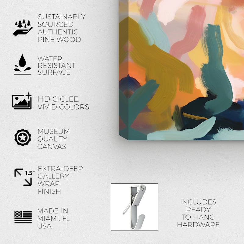 Wynwood Studio Abstract The Canyon Palette Orange and Teal Modern & Contemporary Wall Art Canvas Print