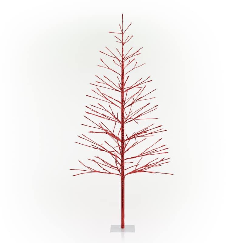 Alpine Corporation 60"H Indoor/Outdoor Artificial Christmas Tree with LED Lights