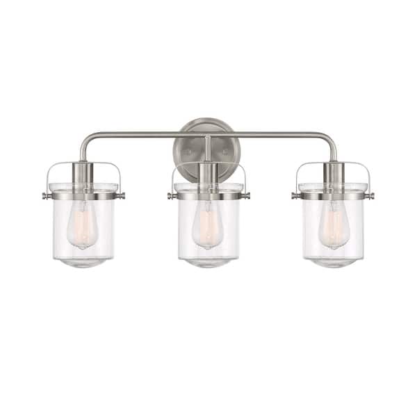 slide 2 of 2, Designers Fountain Jaxon 3 Light 24" Wide Bathroom Vanity Light with Brushed Nickel