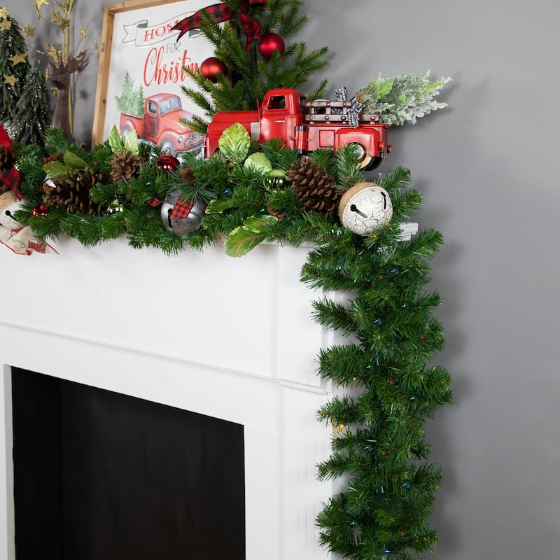 9' x 10" Oak Creek Pine Artificial Christmas Garland Multi Lights