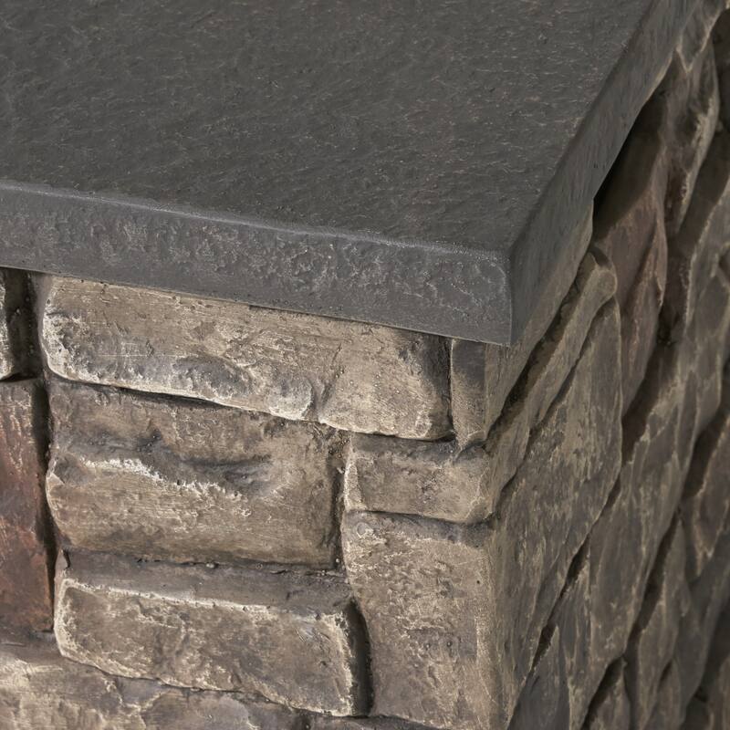Chesney Outdoor 56" Rectangular 50,000 BTU Light Weight Concrete Fire Pit by Christopher Knight Home