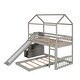 preview thumbnail 11 of 35, Twin Over Twin Bunk Bed with Two Drawers and Slide
