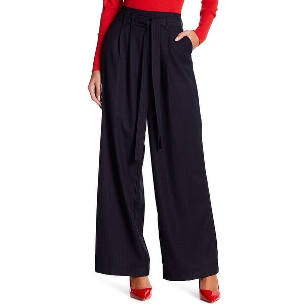 womens navy blue pinstripe pants