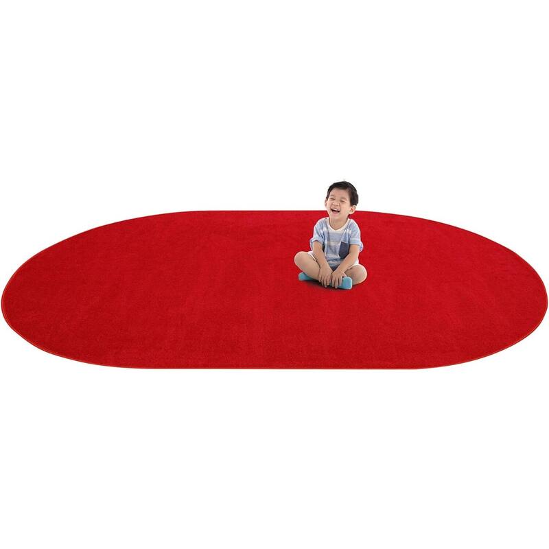 6'x9' area rug in Red - durable soft decorative rug for home, living room & bedroom - 6' x 7'