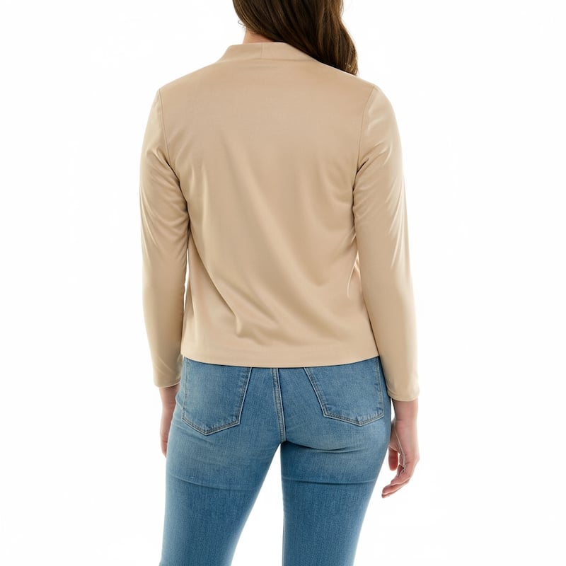 Nicole Miller Faux Suede Collarless Jacket