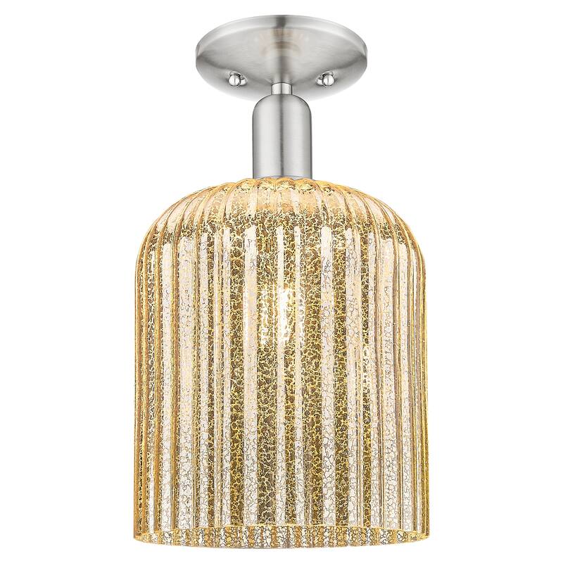 Innovations Lighting Endless Possibilities Arcadia - Bridal Veil - 1 Light 8" Semi-Flush Mount - Mercury Shade/Brushed Satin Nickel