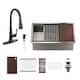 Option 36" Sink + 2-Spray Matte Black Pull-Down Faucet