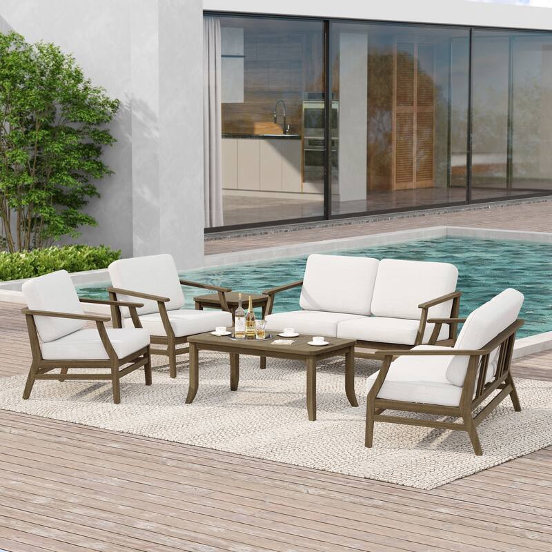 Large Outdoor Conversation Set with Patio Chairs, Loveseat, Tables
