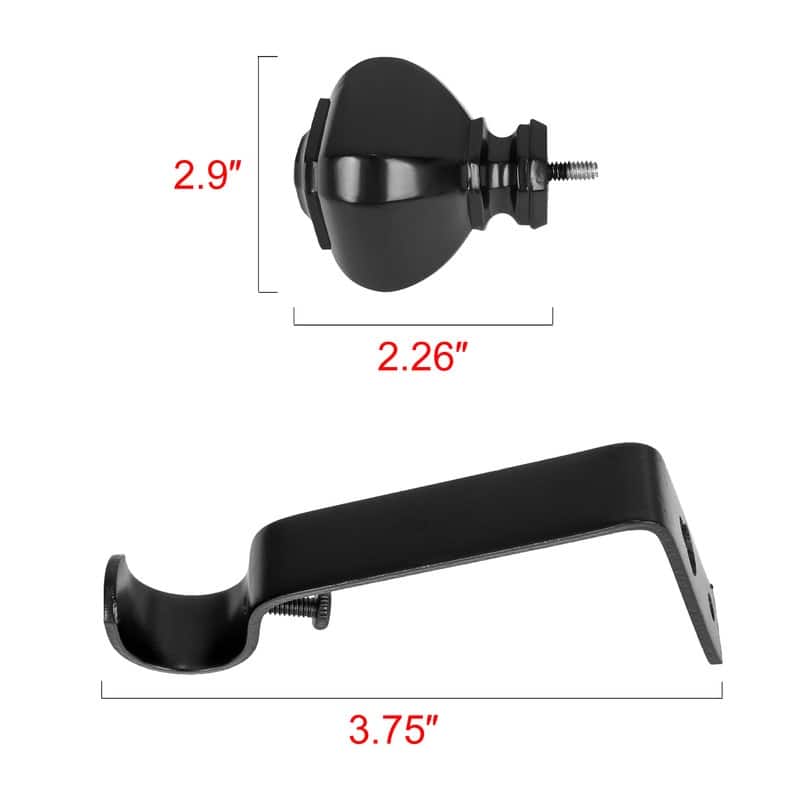 UTOPIA ALLEY 3/4 Inch Curtain Rod - Curtain Rods for Windows 28 to 48 Inch, Adjustable Drapery Rods