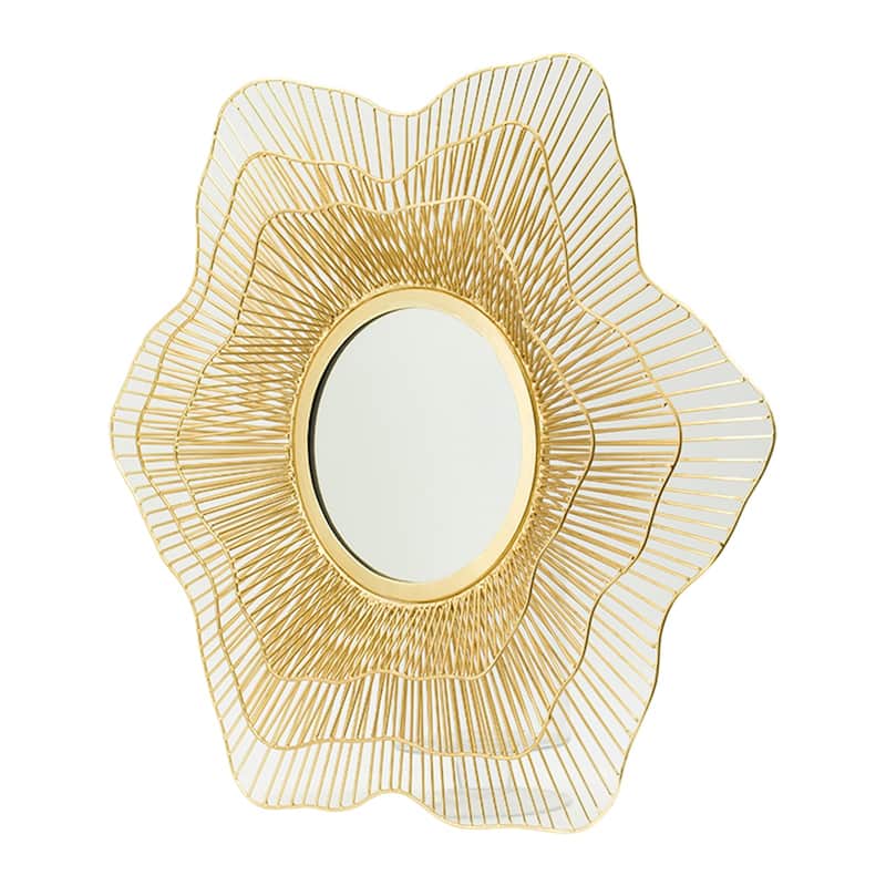 D27" x 2.4" Wall Mounted Metal Mirror Home Decor for Bathroom Living Room - Gold