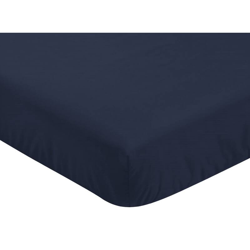 Star and Moon Collection Boy Girl 4pc Nursery Crib Bedding Set - Navy Blue Gold Grey Celestial Sky Stars Gender Neutral Unisex