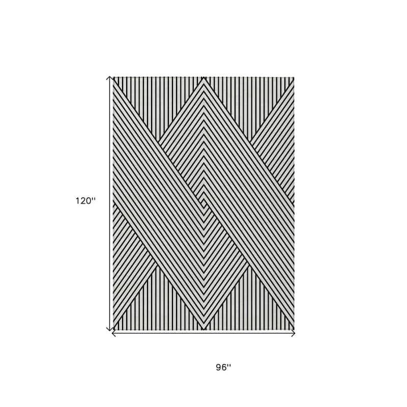 HomeRoots Geometric Transitional Rectangle Outdoor Rug