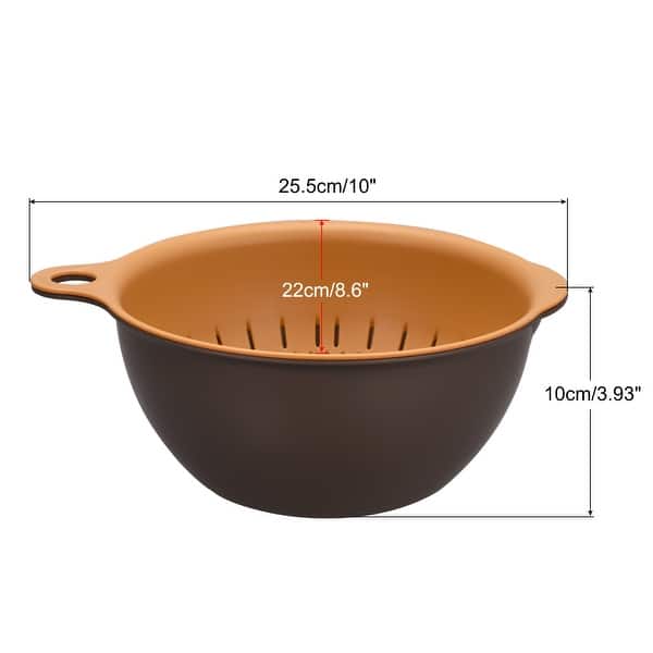 dimension image slide 0 of 4, Kitchen Strainer Colander Bowl Set, Medium Double Layer Drain Basket - 25.5cm x 22cm x10cm
