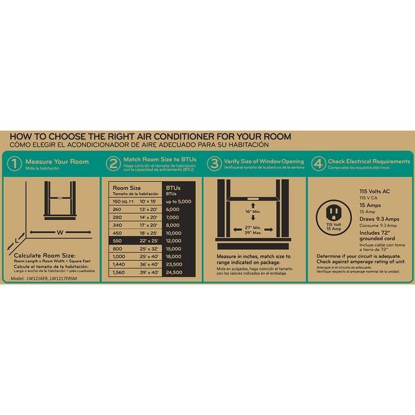 Shop Lg Lw1216er 12 000 Btu 115v Window Mounted Air Conditioner With Remote Control White Overstock 11627663