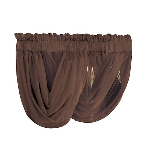 Sheer Scoop Valance Curtains - 2 pc - 9.250 x 7.250 x 1.000