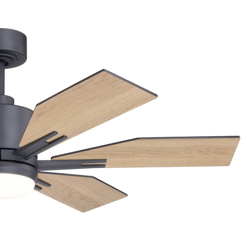 Mayfield Charcoal Black Ceiling Fan with LED Light Kit and Remote - 44-in W x 15.75-in H x 44-in D