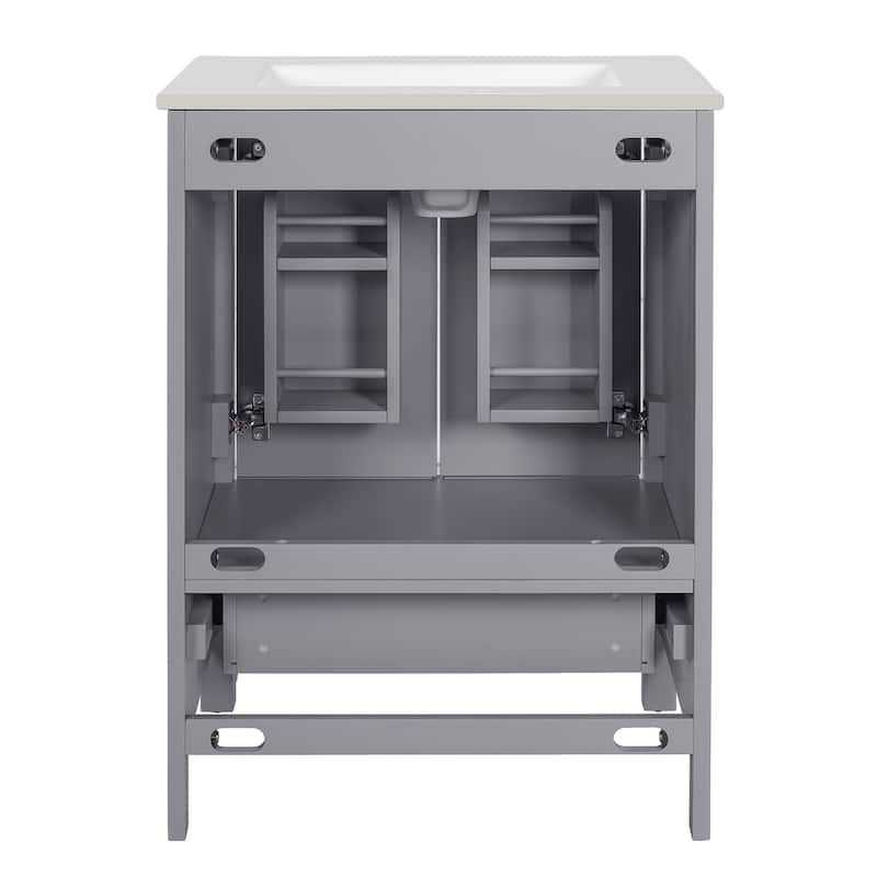 Roomfitters Modern 48" Bathroom Vanity with Undermount Sink, Storage Cabinet, Soft-Close Doors and Divided Drawer