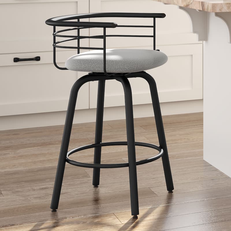 Amisco Turbo Swivel Bar Stool with Distressed Wood Seat