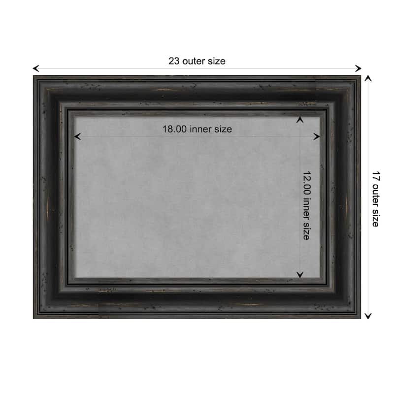Amanti Art Rustic Pine Black Framed Magnetic Board - Board Size 18x12