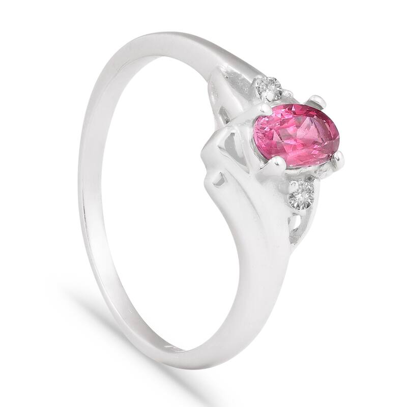 5/8ct Oval Ruby & Diamond Ring White Gold