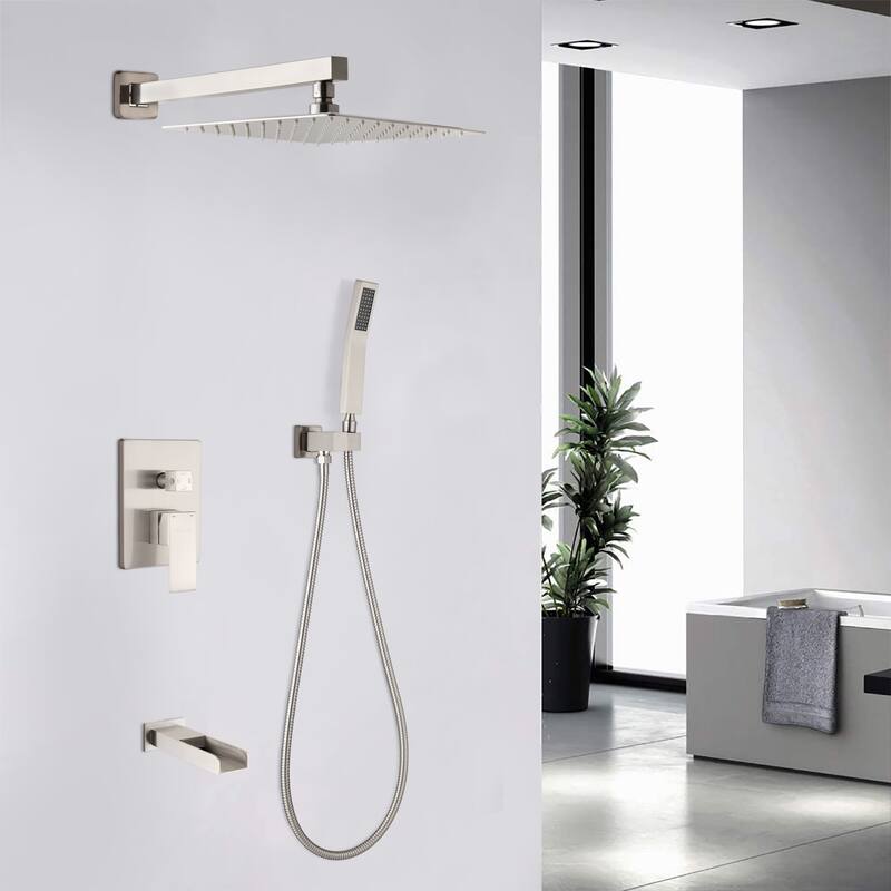 Proox 12" Single Handle 2-Spray Shower Faucet Waterfall Tub Faucets