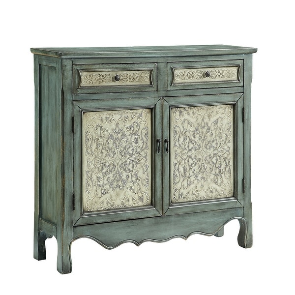 Powell Home Fashions 14A2048 Slimline 41" Wide 2 Drawer Storage Cabinet - Blue