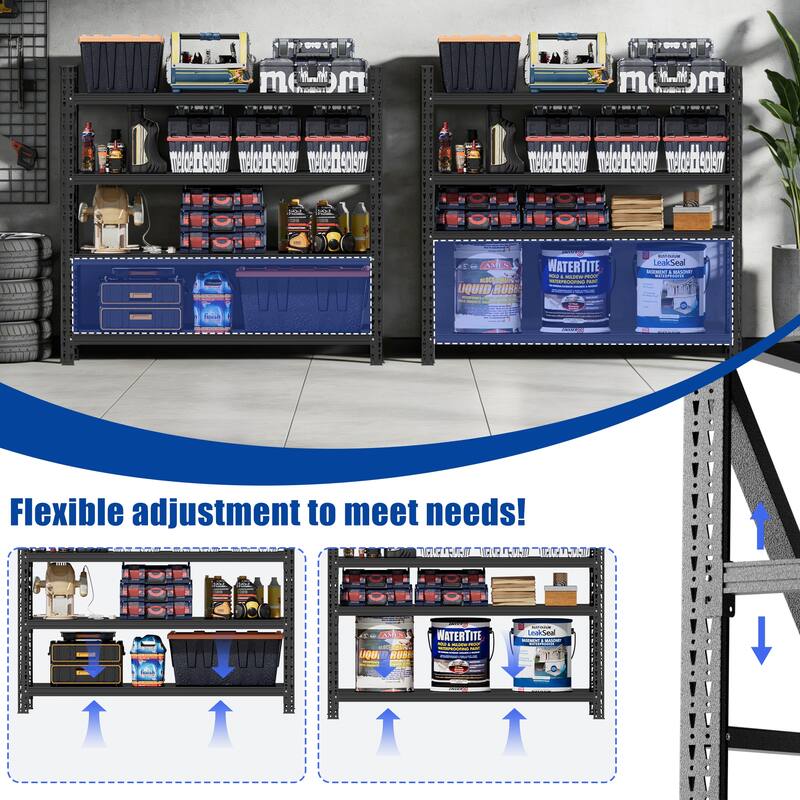 Heavy Duty Metal Adjustable Garage Shelves, 4000LBS Storage Rack Industrial Shelving Unit for Warehouse