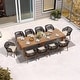 preview thumbnail 11 of 12, PURPLE LEAF 11 Pieces Outdoor Dining Set Metal Rattan Furniture Set for Lawn Backyard Patio Dining Set Updated Brown-amchair (10+1)