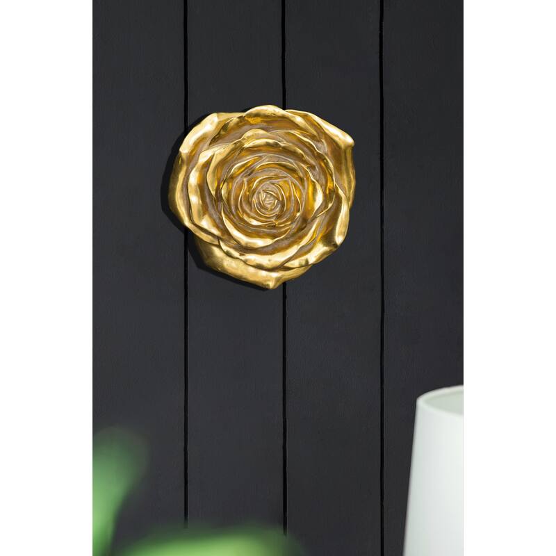 Modern Rose Hanging Wall Accents Floral Wall Decorations, Suitable for Living Rooms, Hallways and Bedrooms, Gold
