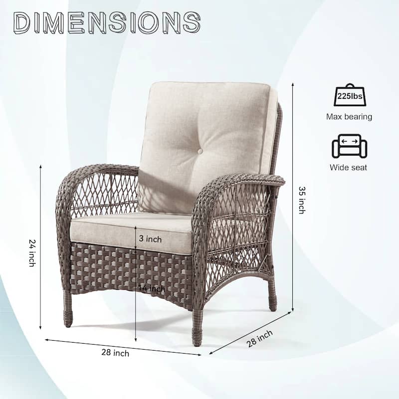 Cozywor Wicker Outdoor Patio Lounge Chair (Set of 2)