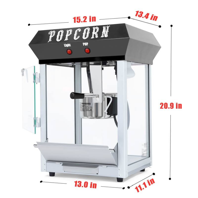 Bar Style Popcorn Machine, 6-Ounce Popcorn Maker Popper