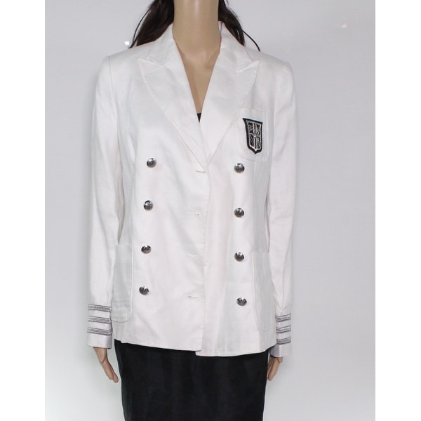 Lauren by Ralph Lauren Women's Jacket White Size 4 Basic Double Breast