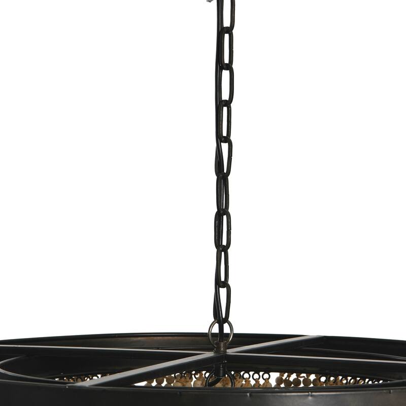 2-Tier Draped Wood Bead Chandelier