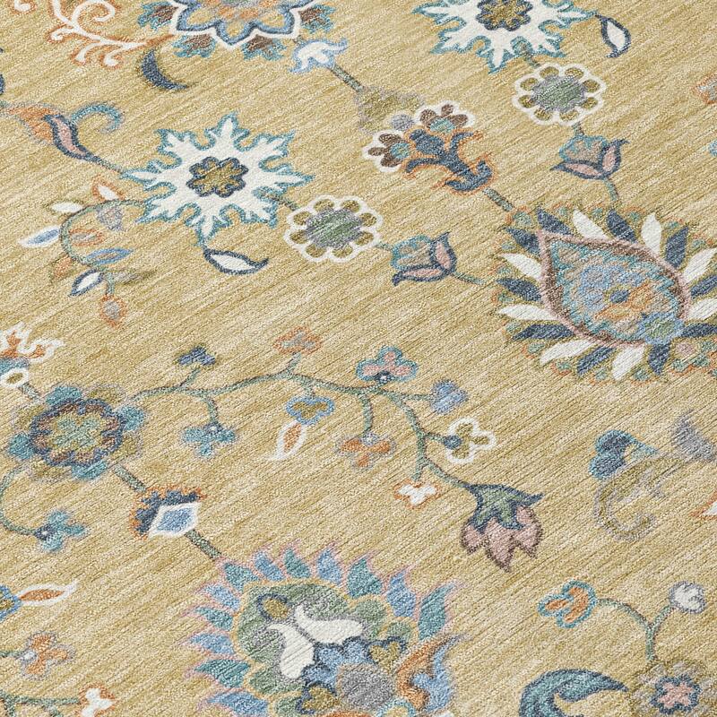 Machine Washable Indoor/ Outdoor Traditional Basalt Chantille Rug