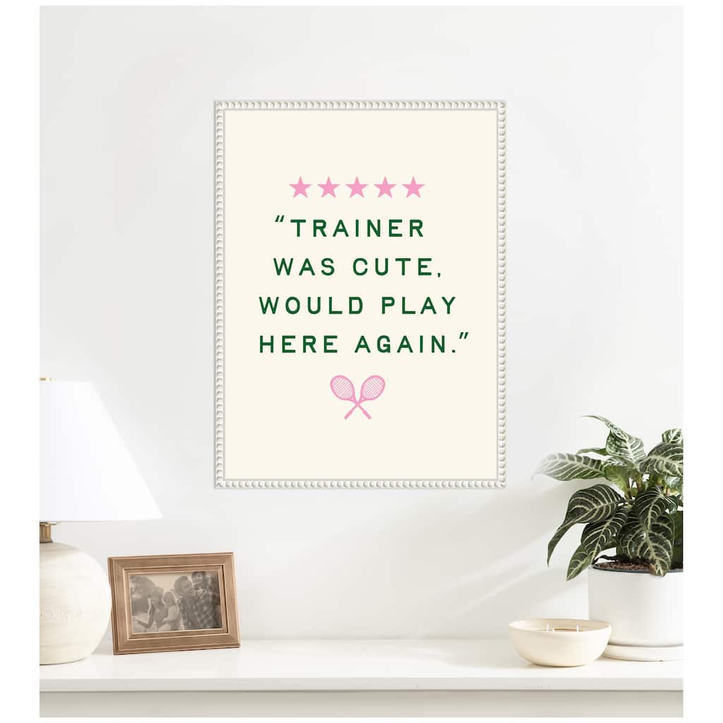 Kate and Laurel Trainer Was Cute Would Play Here Again, by Lucky Guava Framed Canvas Wall Art Print