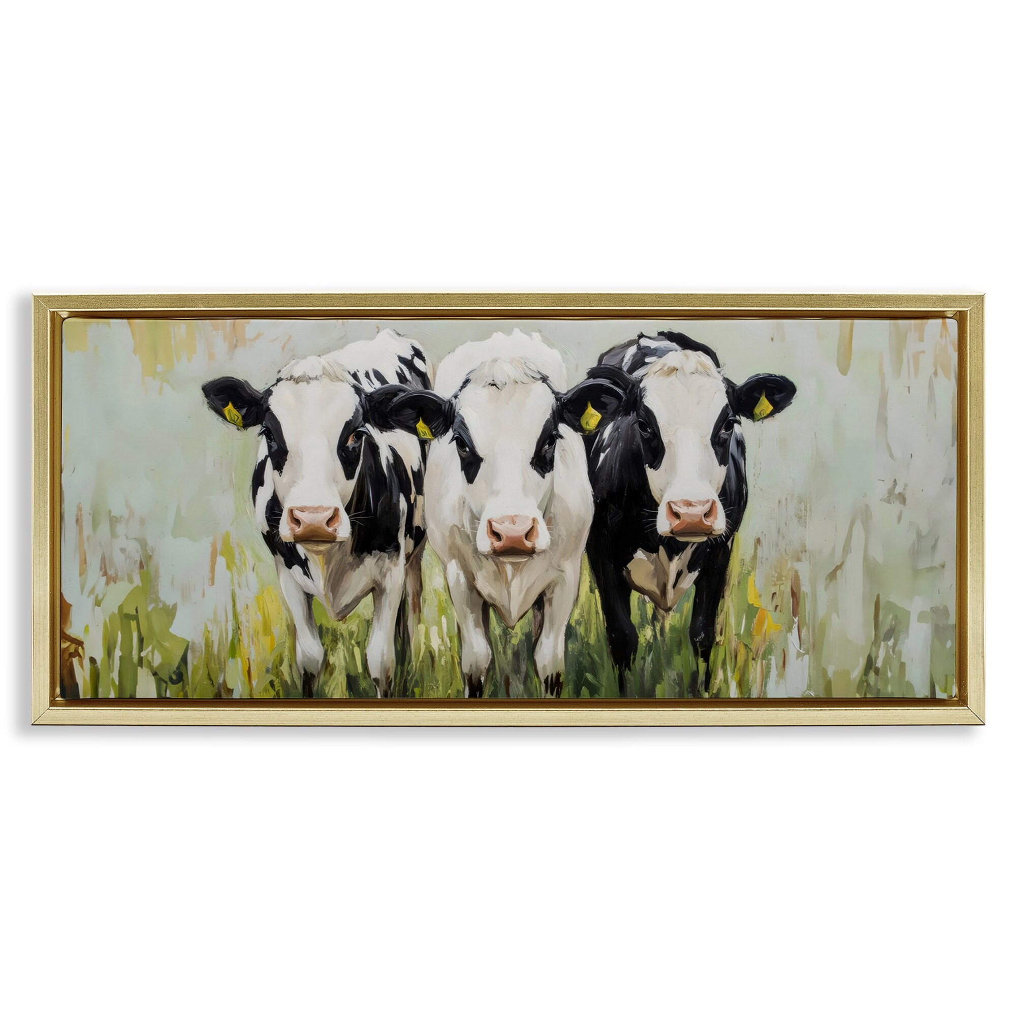Stupell Cattle & Cow Trio Framed Floater Canvas Wall Art Design By LSR Creative Studio