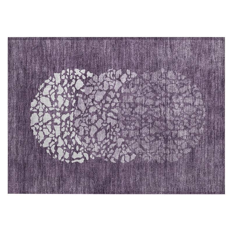 Machine Washable Indoor/ Outdoor Chantille Modern Mosaic Rug