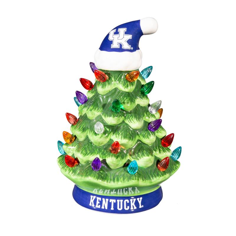 8" LED Ceramic Tabletop Christmas Tree, University of Kansas
